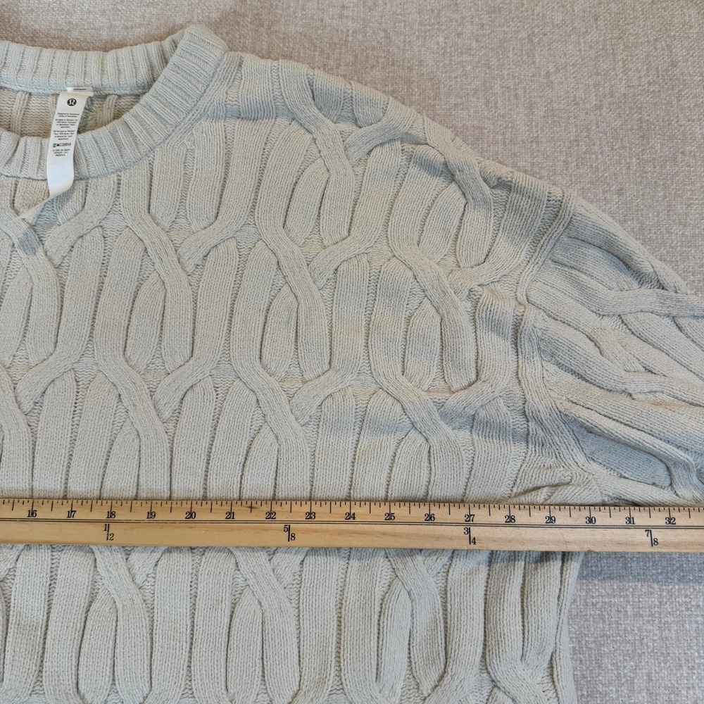Lululemon Cable-Knit Oversized Crewneck Sweater Size XL Bone White LW3HQYS NWT - Picture 8 of 12